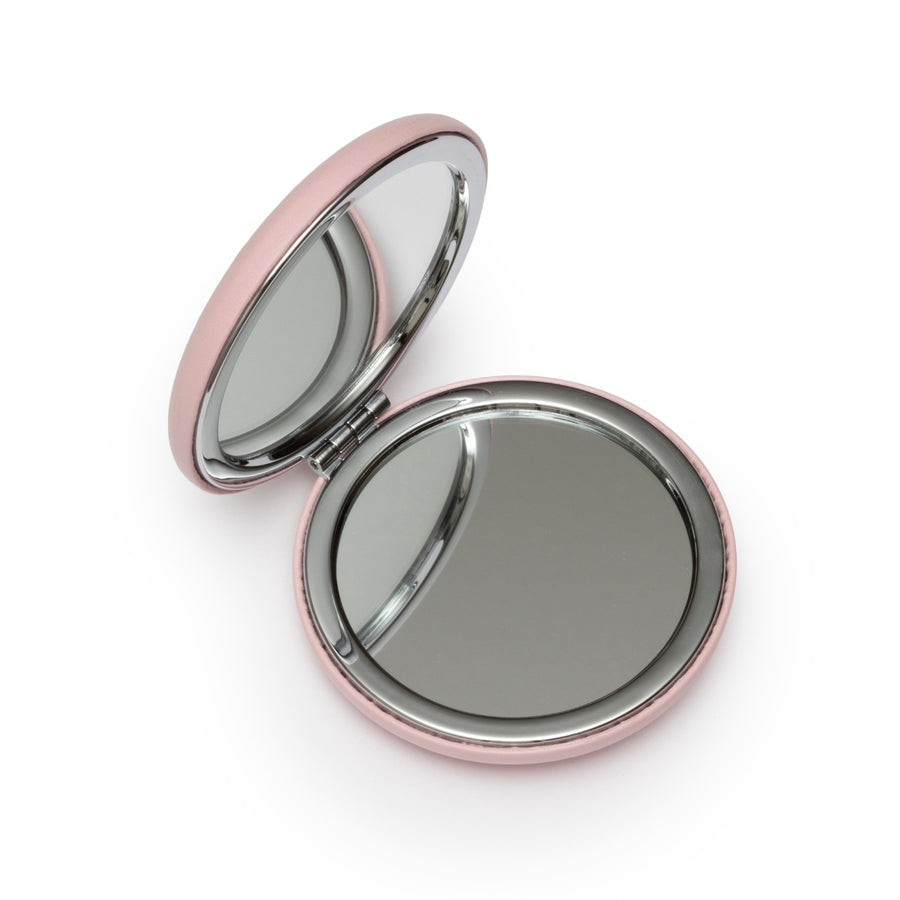 Italian compact mirror by Paolina Roma, front view of the pocket accessory