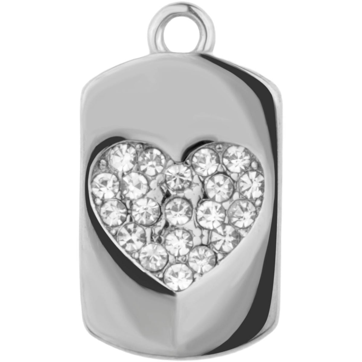 Silver Glittery Heart Medal