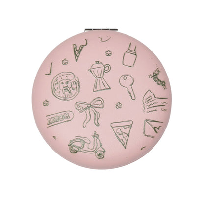 Italian compact mirror by Paolina Roma, design detail handmade in Italy
