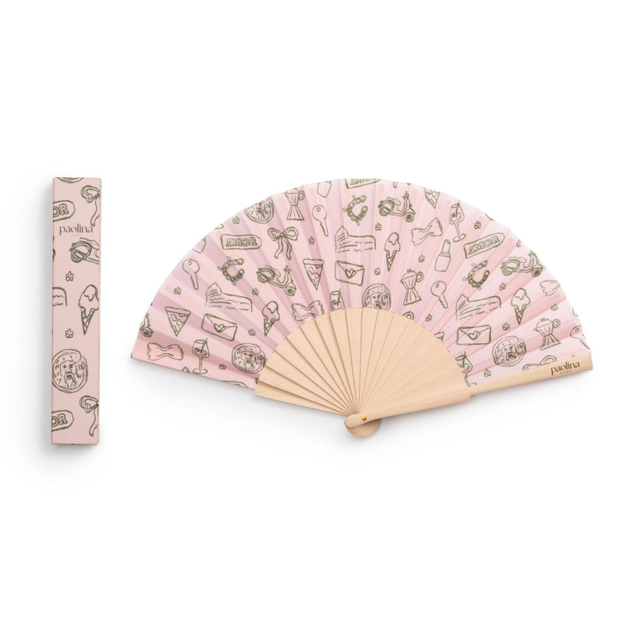Paolina Roma Italian folding fan, summer accessory inspired by La Dolce Vita